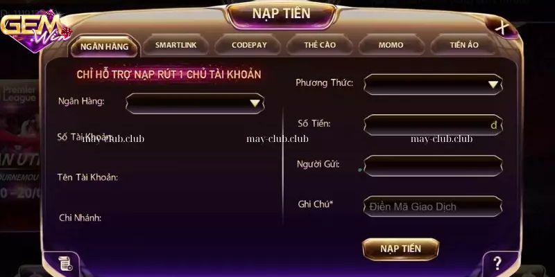 Hướng dẫn cách thức nạp tiền Mayclub đơn giản, an toàn